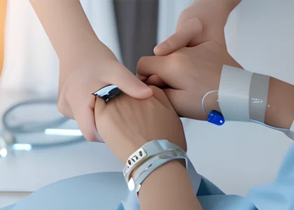 doctor sosteniendo las manos de un paciente